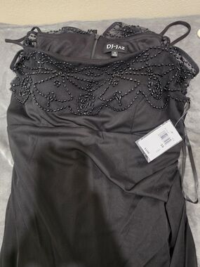 DJ-Jaz Black Strapless Beaded Evening Dress SZ 16